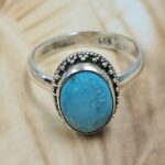 White Water Turquoise Size US 9 Sterling Silver Ring (RS22-230)