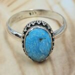 White Water Turquoise Size US 10 Sterling Silver Ring (RS22-214)