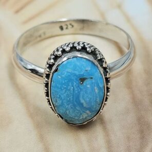 White Water Turquoise Size US 10 Sterling Silver Ring (RS22-214)