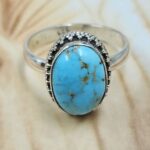 White Water Turquoise Size US 9 Sterling Silver Ring (RS22-229)