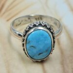 White Water Turquoise Size US 7 Sterling Silver Ring (RS22-223)
