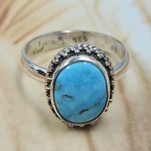 White Water Turquoise Size US 7 Sterling Silver Ring (RS22-223)