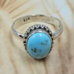 White Water Turquoise Size US 8 Sterling Silver Ring (RS22-228)