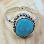 White Water Turquoise Size US 10 Sterling Silver Ring (RS22-215)