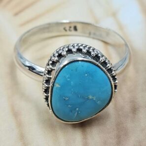 White Water Turquoise Size US 10 Sterling Silver Ring (RS22-215)