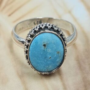 White Water Turquoise Size US 8 Sterling Silver Ring (RS22-226)