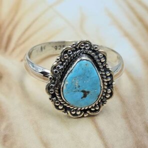White Water Turquoise Size US 10 925 Sterling Silver Ring (REXT8-330)