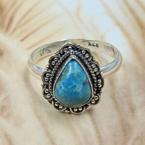 White Water Turquoise Size US 10 925 Sterling Silver Ring (REXT8-331)