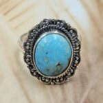 White Water Turquoise Size US 6 925 Sterling Silver Ring (REXT8-313)