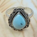 White Water Turquoise Size US 7 925 Sterling Silver Ring (REXT8-316)