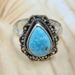 White Water Turquoise Size US 6 925 Sterling Silver Ring (REXT8-311)