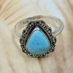 White Water Turquoise Size US 9 925 Sterling Silver Ring (REXT8-326)
