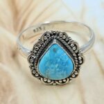 White Water Turquoise Size US 10 925 Sterling Silver Ring (REXT8-329)