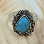 White Water Turquoise Size US 7 925 Sterling Silver Ring (REXT8-315)