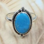 White Water Turquoise Size US 9 925 Sterling Silver Ring (REXT8-286)