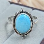 White Water Turquoise Size US 9 925 Sterling Silver Ring (REXT8-285)