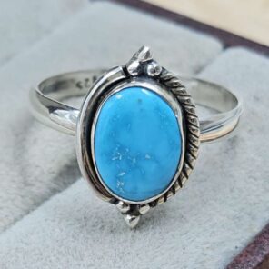 White Water Turquoise Size US 10 925 Sterling Silver Ring (REXT8-288)
