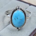 White Water Turquoise Size US 10 925 Sterling Silver Ring (REXT8-287)