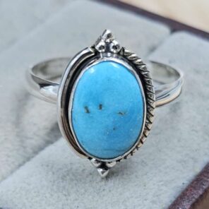 White Water Turquoise Size US 10 925 Sterling Silver Ring (REXT8-287)