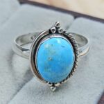 White Water Turquoise Size US 9 925 Sterling Silver Ring (REXT8-282)