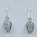 Rainbow Moonstone 1" 925 Sterling Silver Coffin Earrings (REXT113-86)