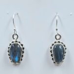 Labradorite 1" 925 Sterling Silver Coffin Earrings (REXT113-87)