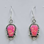 Hot Pink Aurora Opal 1.25" 925 Sterling Silver Coffin Earrings (REXT113-110)