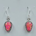 Hot Pink Aurora Opal 1" 925 Sterling Silver Coffin Earrings (REXT113-119)