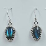 Labradorite 1" 925 Sterling Silver Coffin Earrings (REXT113-128)