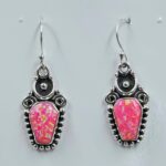 Hot Pink Aurora Opal 1.25" 925 Sterling Silver Coffin Earrings (REXT113-127)
