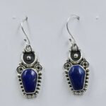 Lapis Lazuli 1.25" 925 Sterling Silver Coffin Earrings (REXT113-125)