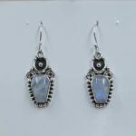 Rainbow Moonstone 1" 925 Sterling Silver Coffin Earrings (REXT113-120)