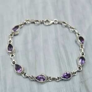 Amethyst Sterling Silver Bracelet (RS78-151)