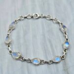 Rainbow Moonstone Sterling Silver Bracelet (RS78-154)