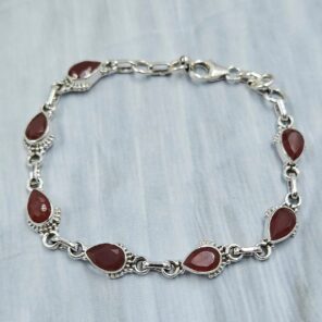 Carnelian Sterling Silver Bracelet (RS78-155)