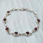 Garnet 925 Sterling Silver Bracelet (RS67-190)