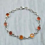 Carnelian 925 Sterling Silver Bracelet (RS67-197)