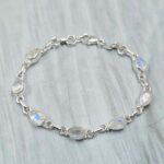 Rainbow Moonstone 925 Sterling Silver Bracelet (RS67-200)