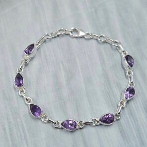Amethyst 925 Sterling Silver Bracelet (RS67-203)