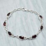 Garnet 925 Sterling Silver Bracelet (RS67-205)