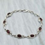 Garnet 925 Sterling Silver Bracelet (RS67-209)