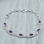 Amethyst 925 Sterling Silver Bracelet (RS67-214)