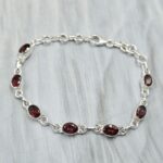 Garnet 925 Sterling Silver Bracelet (RS67-215)