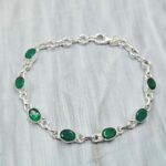 Green Onyx 925 Sterling Silver Bracelet (RS67-219)