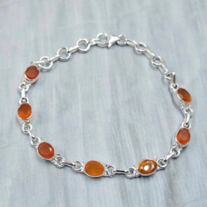 Carnelian 925 Sterling Silver Bracelet (RS67-220)