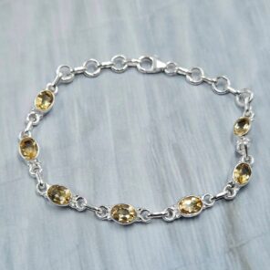 Citrine 925 Sterling Silver Bracelet (RS67-221)