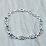 Blue Topaz 925 Sterling Silver Bracelet (RS67-222)