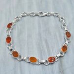 Carnelian 925 Sterling Silver Bracelet (RS67-223)