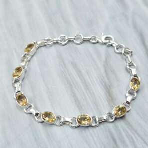 Citrine 925 Sterling Silver Bracelet (RS67-227)
