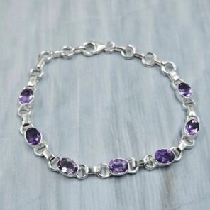 Amethyst 925 Sterling Silver Bracelet (RS67-228)